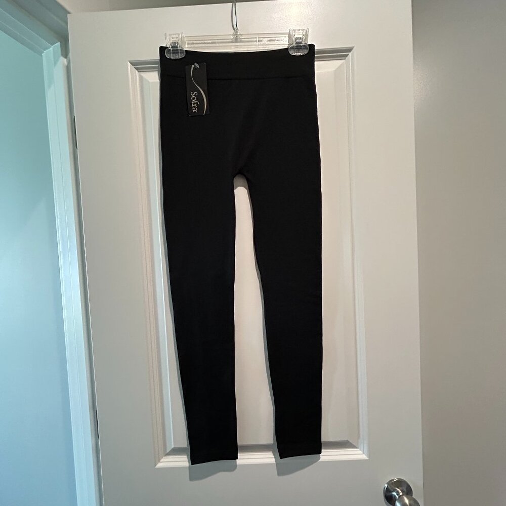 Womens Sofra Free Size Stretch Leggings in Black One Size